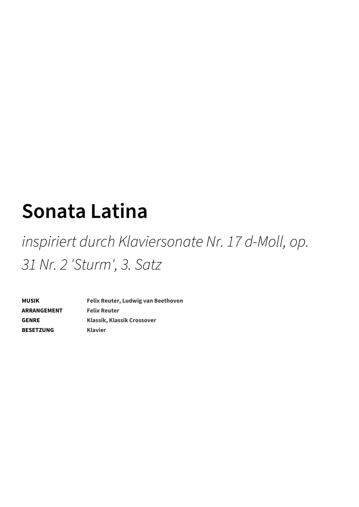 Sonata Latina - Title Page