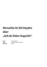Menuetto im Stil Haydns über „Ach du lieber Augustin“ - Title Page