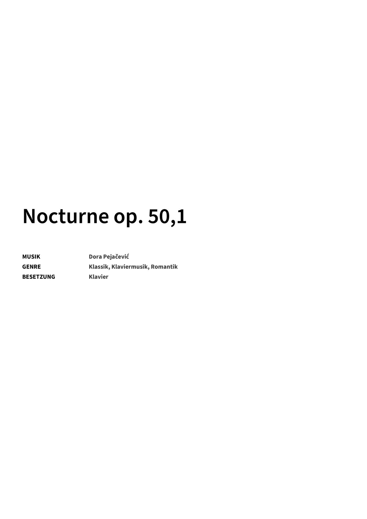 Nocturne op. 50,1 - Title Page