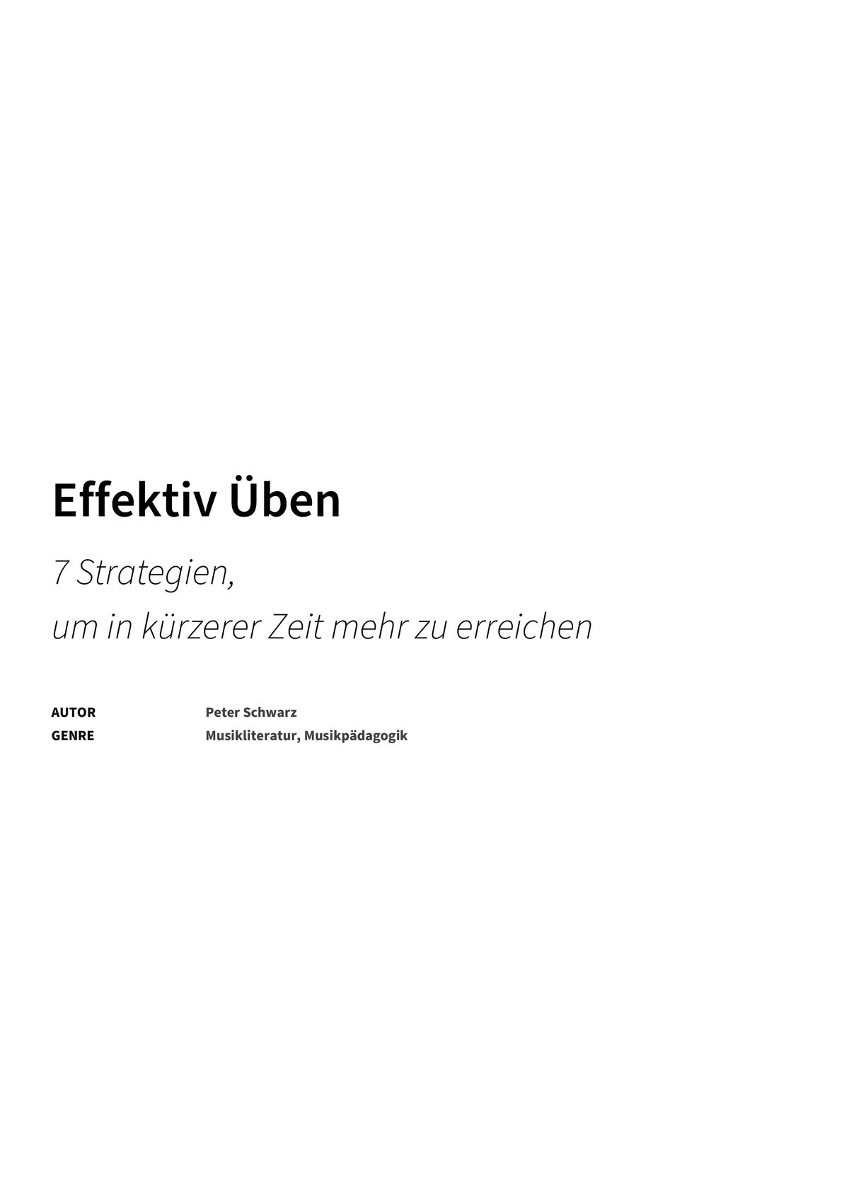 Effektiv Üben - Title Page