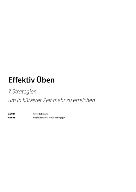 Effektiv Üben - Title Page