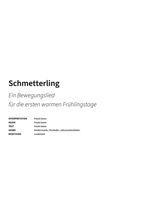 Schmetterling - Title Page