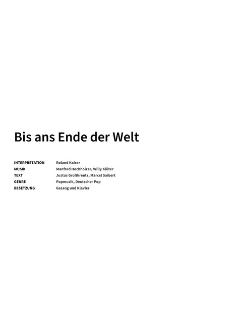 Bis ans Ende der Welt - Title Page
