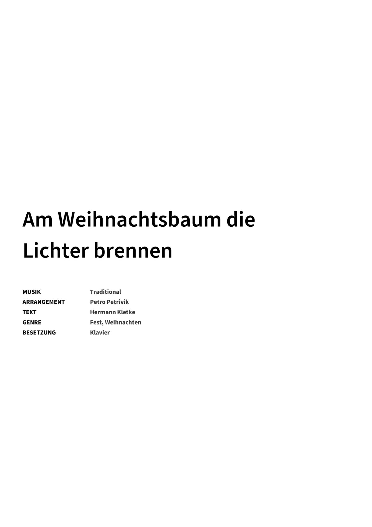 Am Weihnachtsbaum die Lichter brennen - Title Page