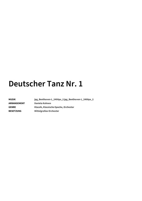 Deutscher Tanz Nr. 1 - Title Page