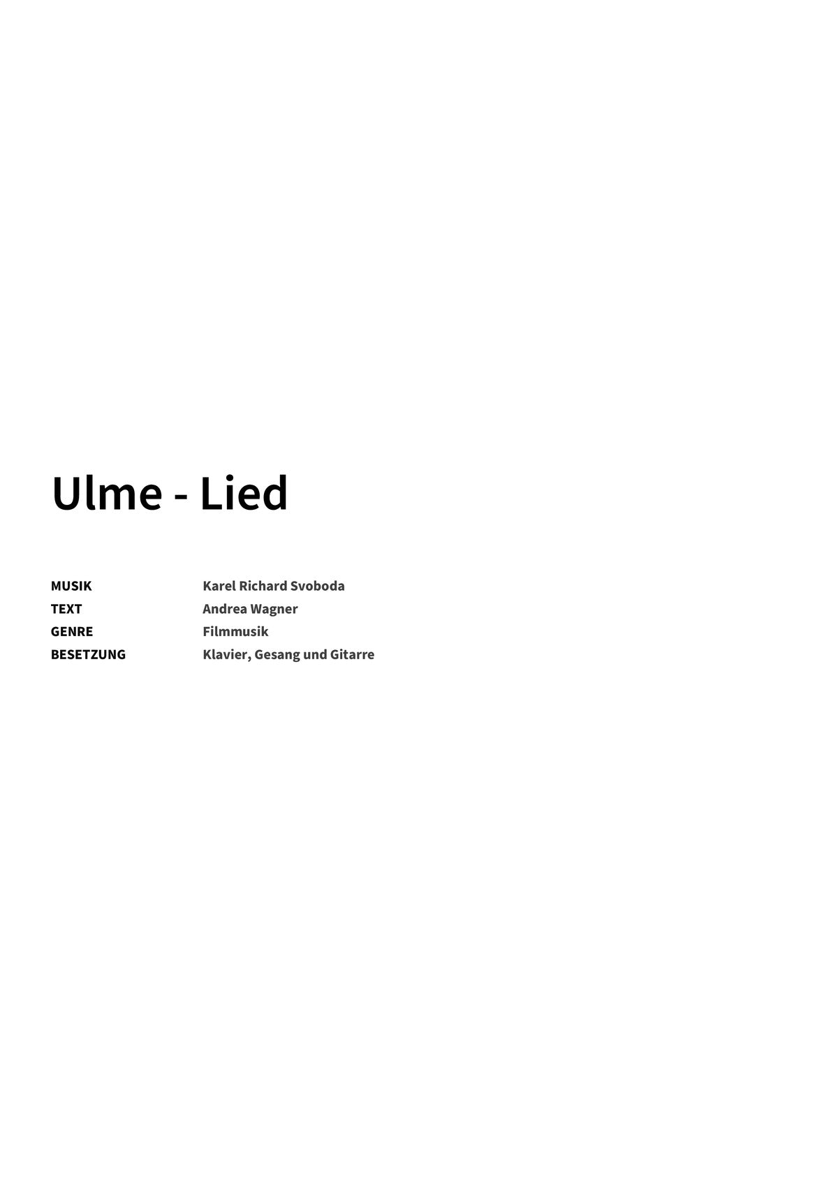 Ulme - Lied - Title Page