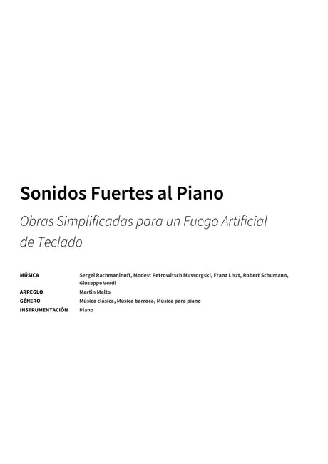 Sonidos Fuertes al Piano - Title Page