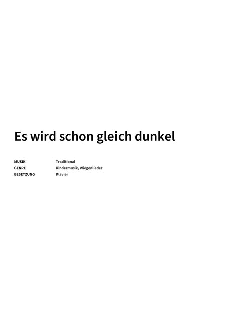 Es wird schon gleich dunkel - Title Page