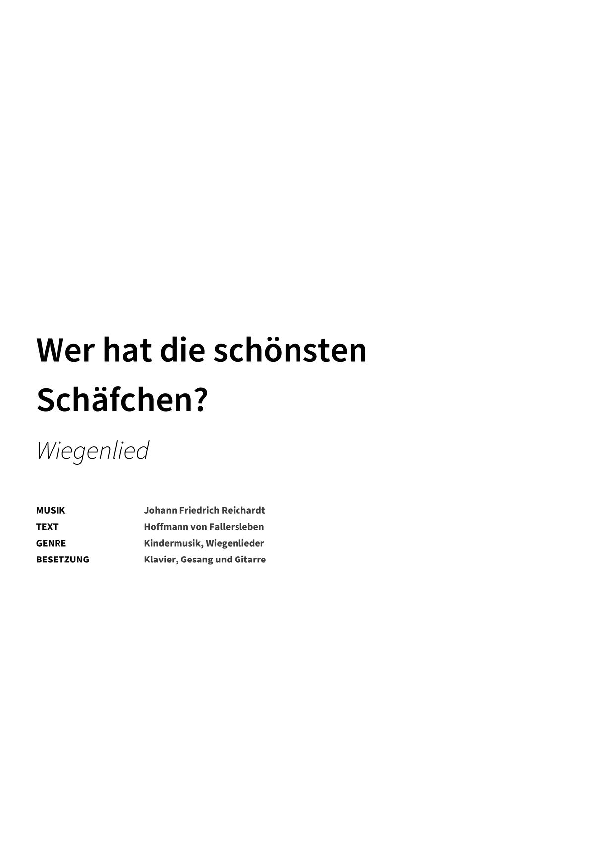 Wer hat die schönsten Schäfchen? - Title Page
