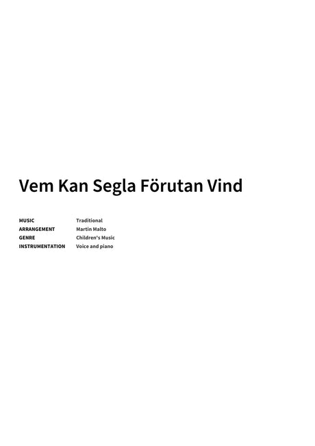 Vem Kan Segla Förutan Vind - Title Page