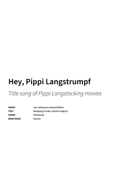 Hey, Pippi Langstrumpf - Title Page