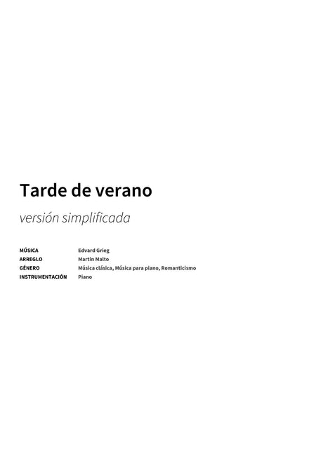 Tarde de verano - Title Page