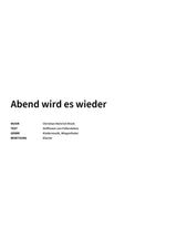 Abend wird es wieder - Title Page
