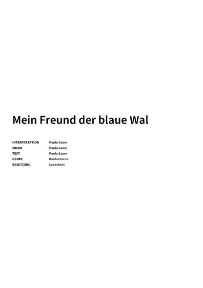 Mein Freund der blaue Wal - Title Page