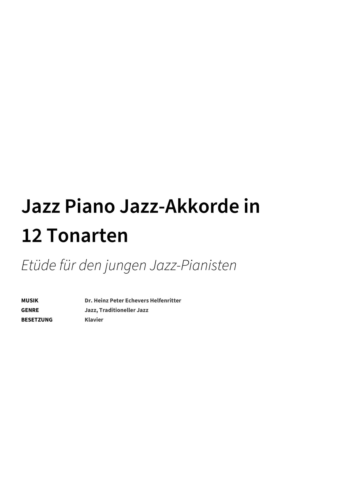 Jazz Piano Jazz-Akkorde in 12 Tonarten - Title Page
