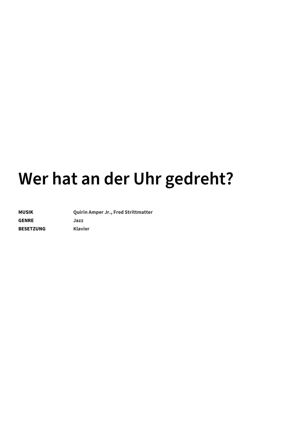 Wer hat an der Uhr gedreht? - Title Page