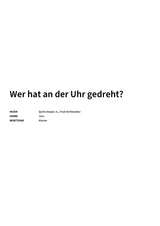 Wer hat an der Uhr gedreht? - Title Page