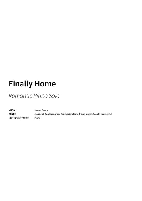 Finally Home - Title Page