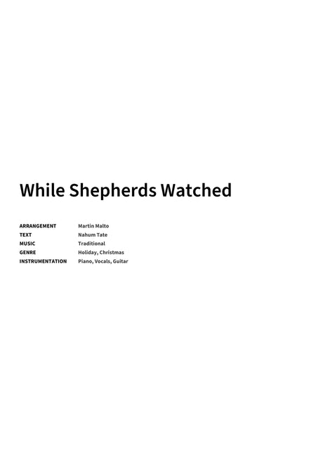 While Shepherds Watched - Title Page