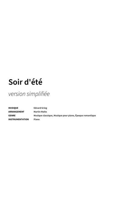 Soir d'été - Title Page