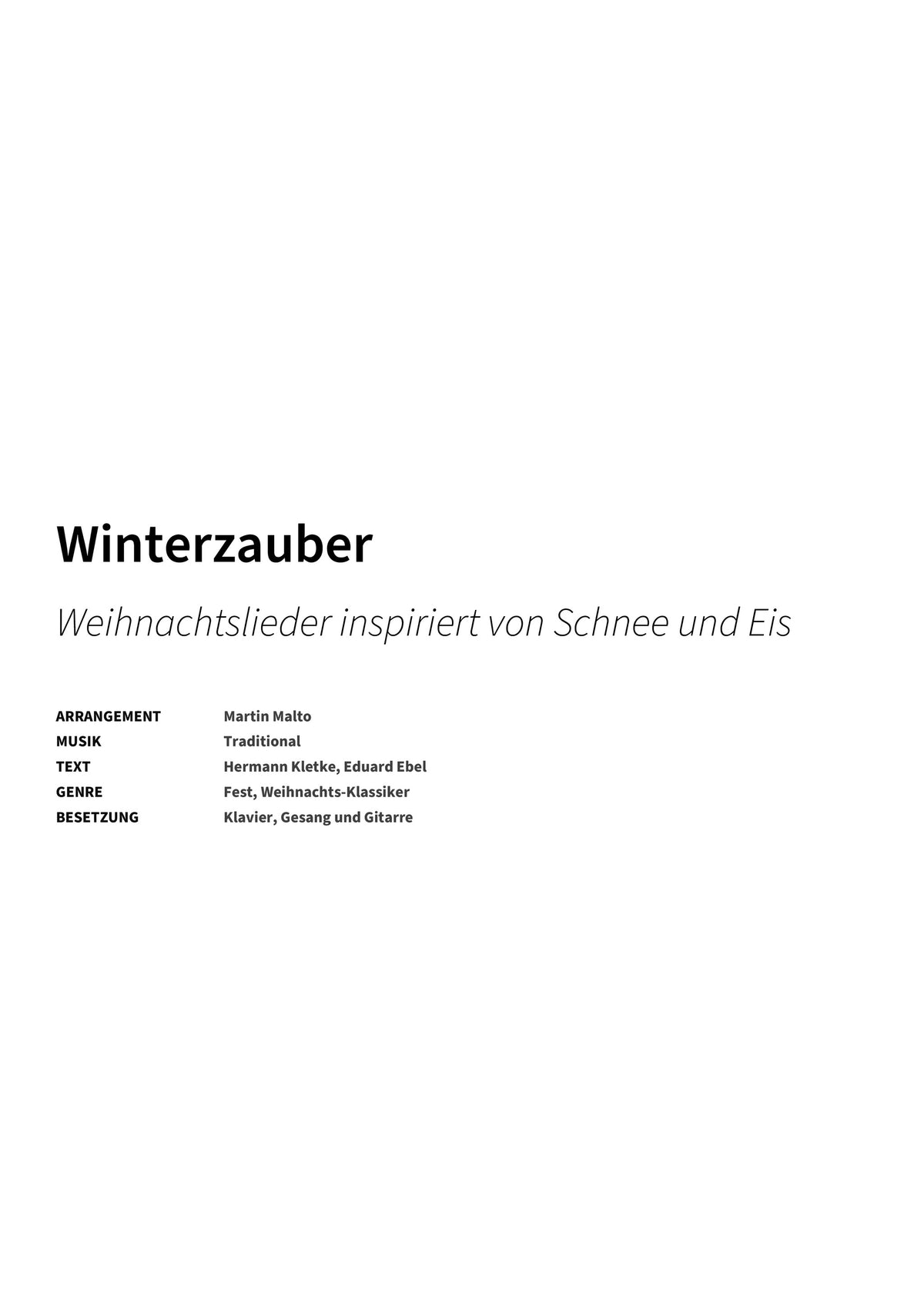 Winterzauber - Title Page