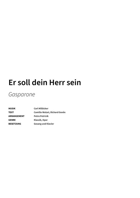 Er soll dein Herr sein - Title Page