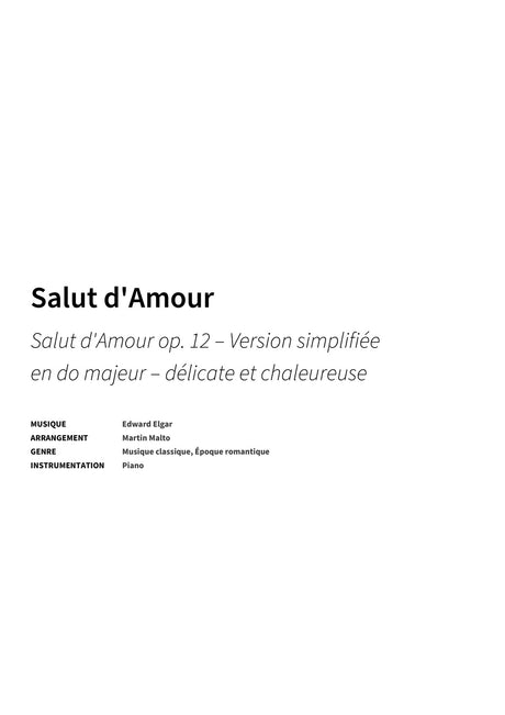 Salut d'Amour - Title Page