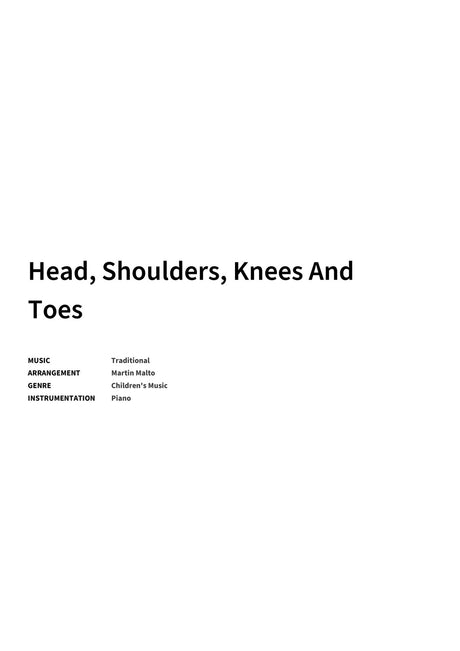 Head, Shoulders, Knees And Toes - Title Page
