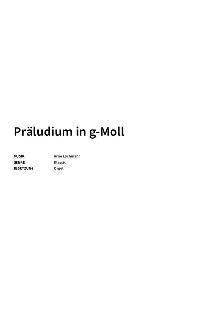 Präludium in g-Moll - Title Page