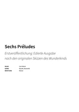 Sechs Préludes - Title Page