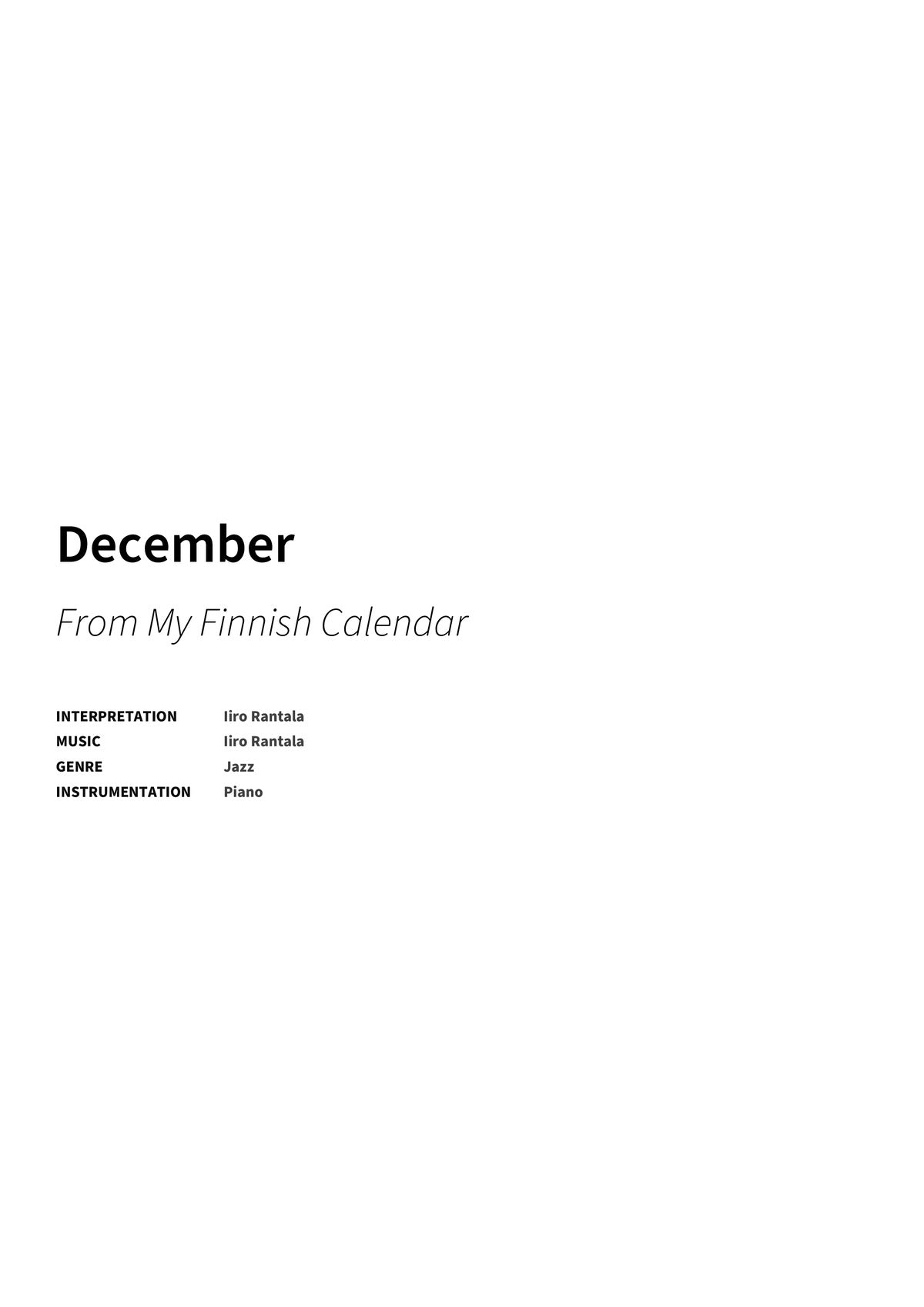 December - Title Page