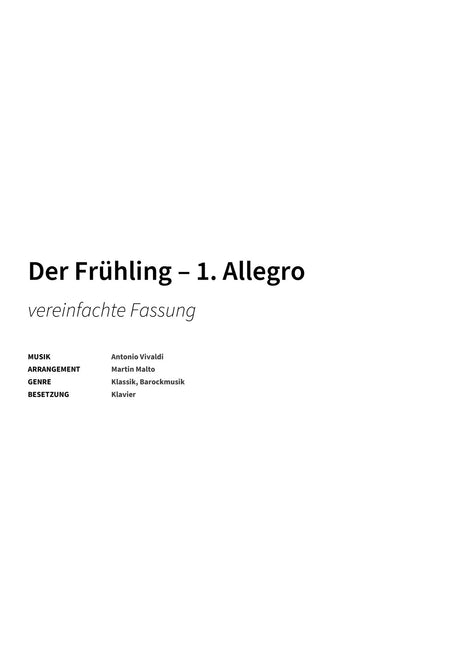 Der Frühling – 1. Allegro - Title Page