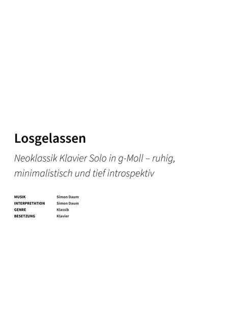 Losgelassen - Title Page