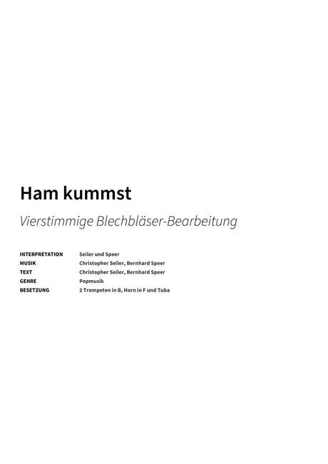 Ham kummst - Title Page