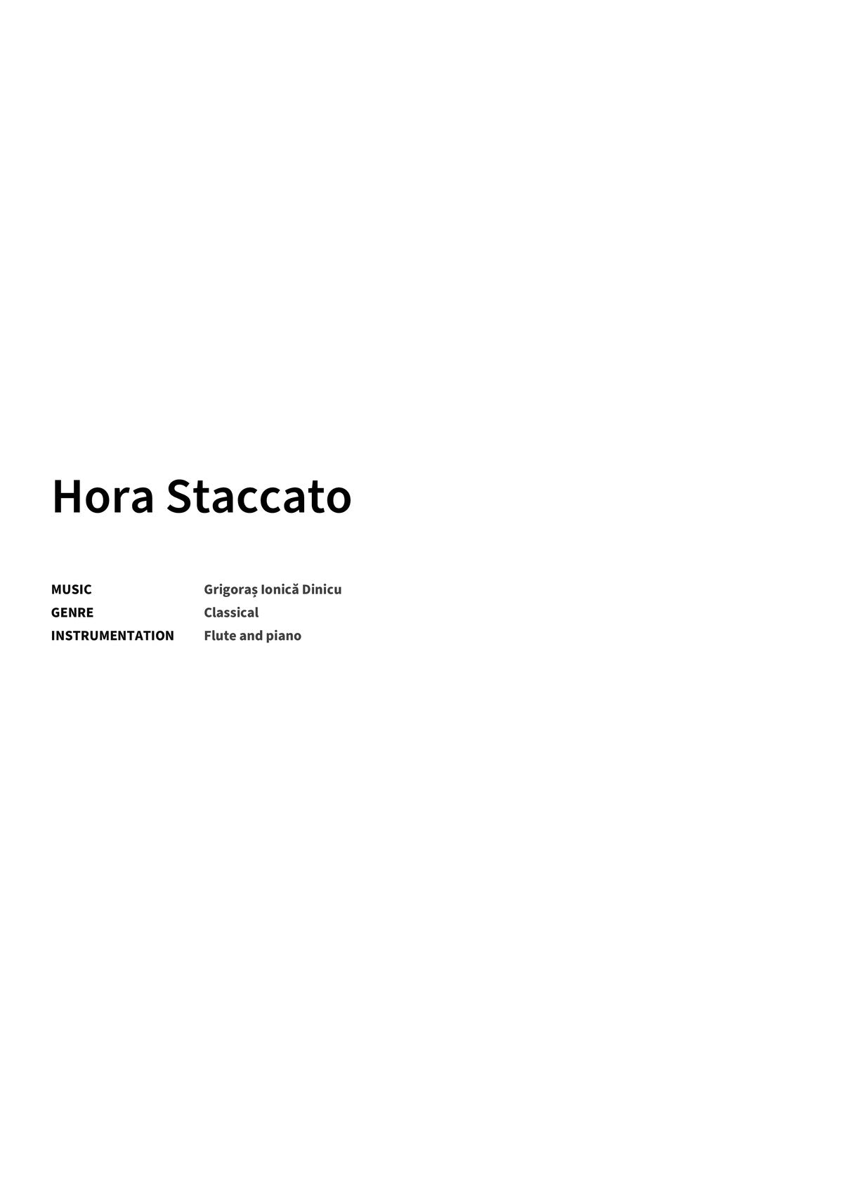 Hora Staccato - Title Page