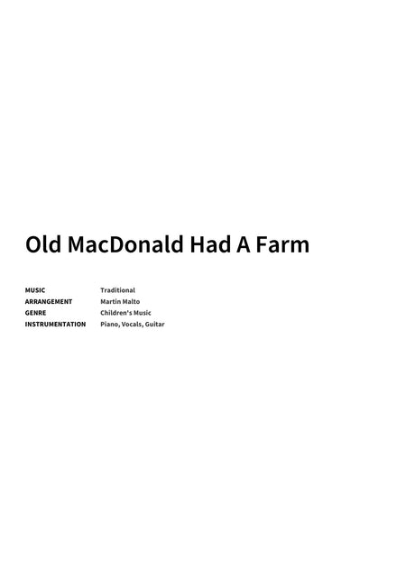 Old MacDonald Had A Farm - Title Page