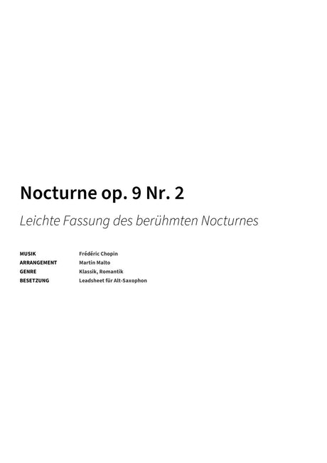 Nocturne op. 9 Nr. 2 - Title Page