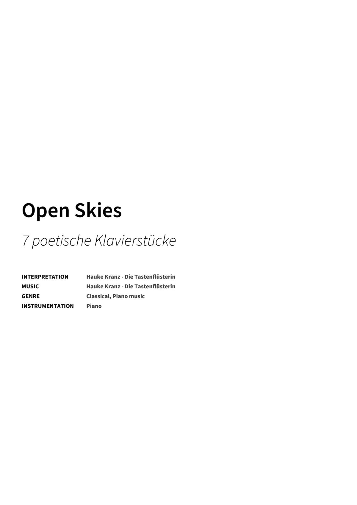 Open Skies - Title Page