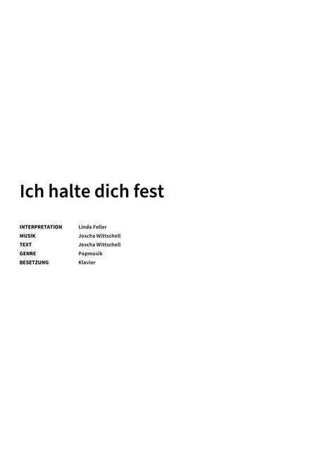 Ich halte dich fest - Title Page