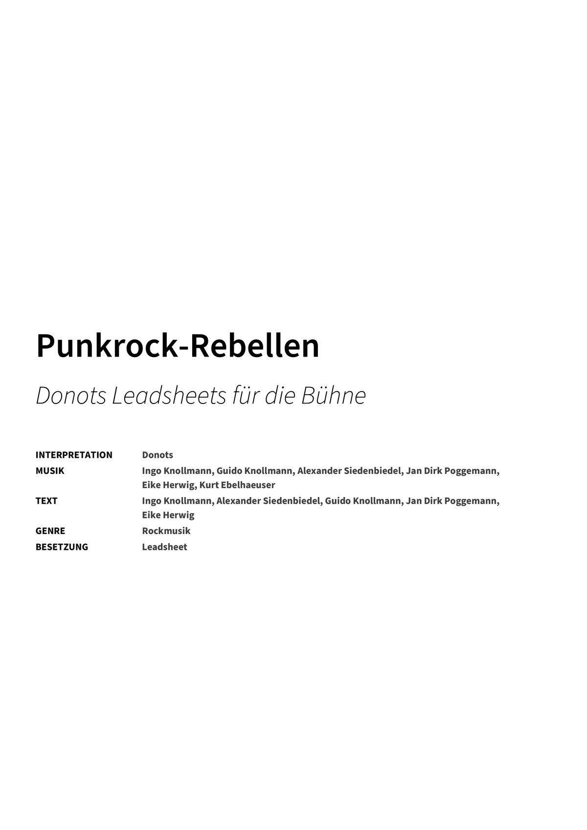 Punkrock-Rebellen - Title Page