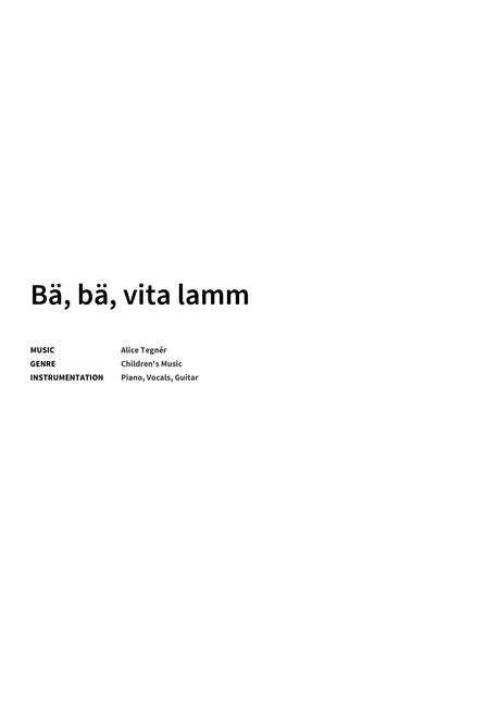 Bä, bä, vita lamm - Title Page