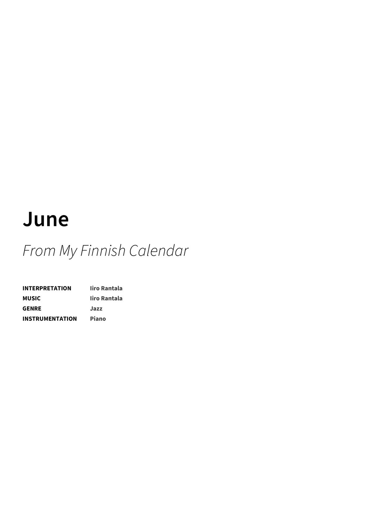 June - Title Page
