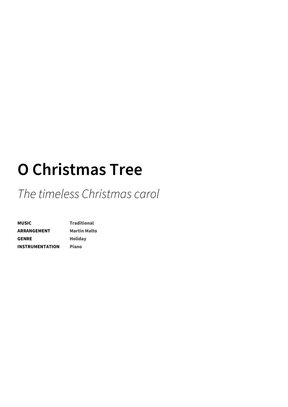O Christmas Tree - Title Page
