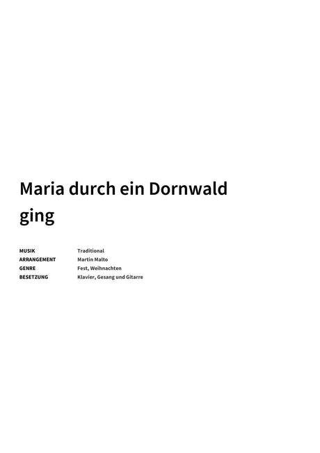 Maria durch ein Dornwald ging - Title Page