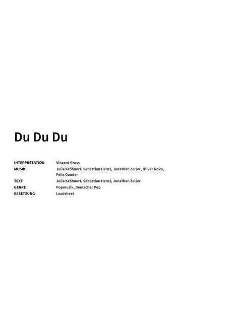 Du Du Du - Title Page