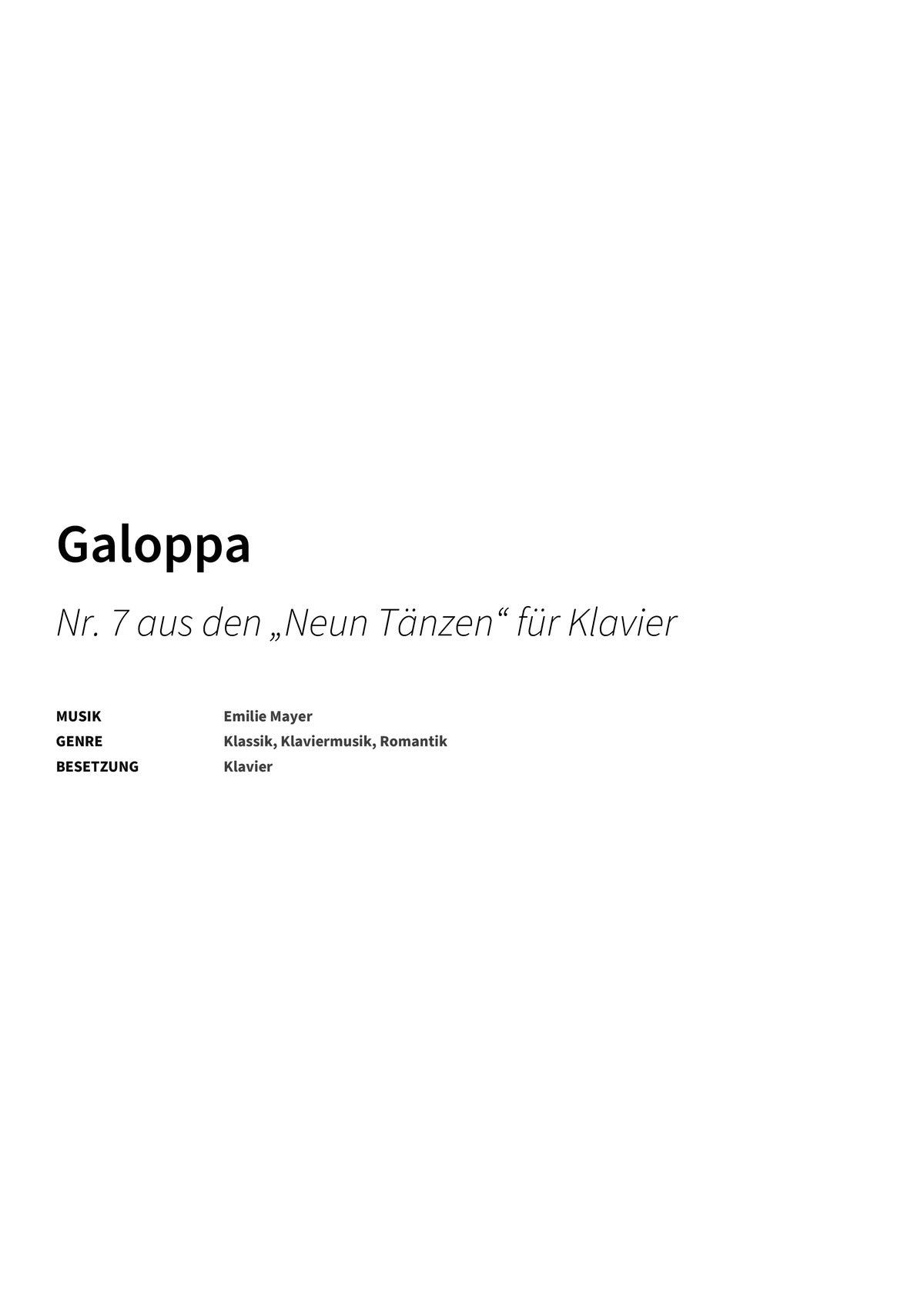 Galoppa - Title Page