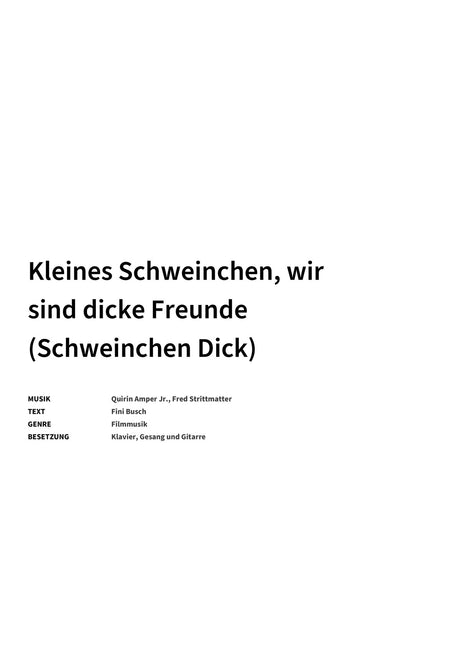 Kleines Schweinchen, wir sind dicke Freunde (Schweinchen Dick) - Title Page
