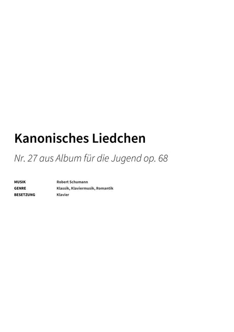 Kanonisches Liedchen - Title Page