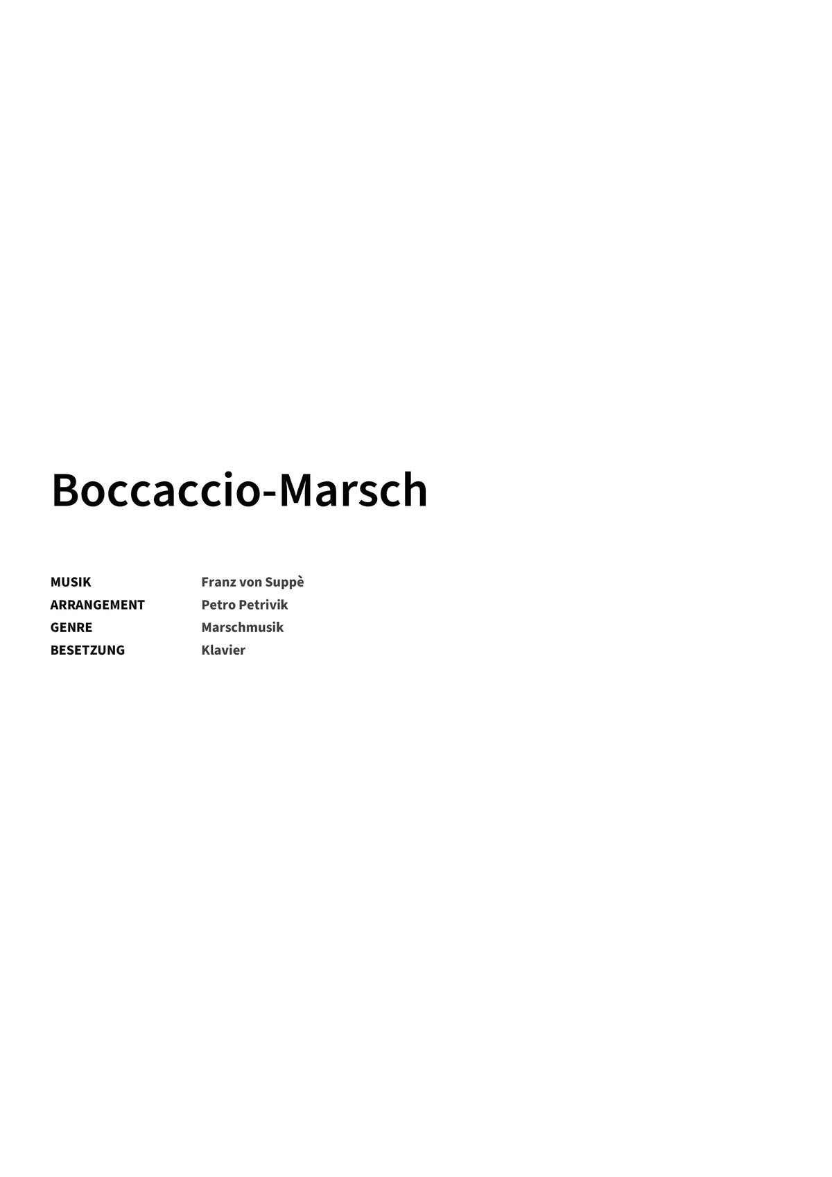 Boccaccio-Marsch - Title Page