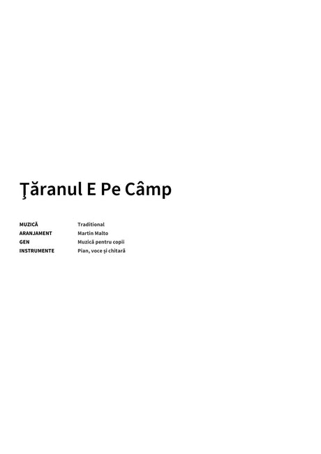 Ţăranul E Pe Câmp - Title Page